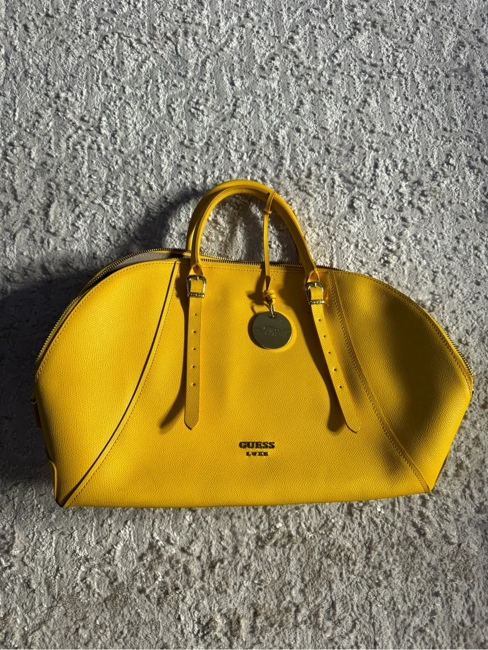 GUESS Yellow Dome Satchel with Top Handles - Picture 1 of 7
